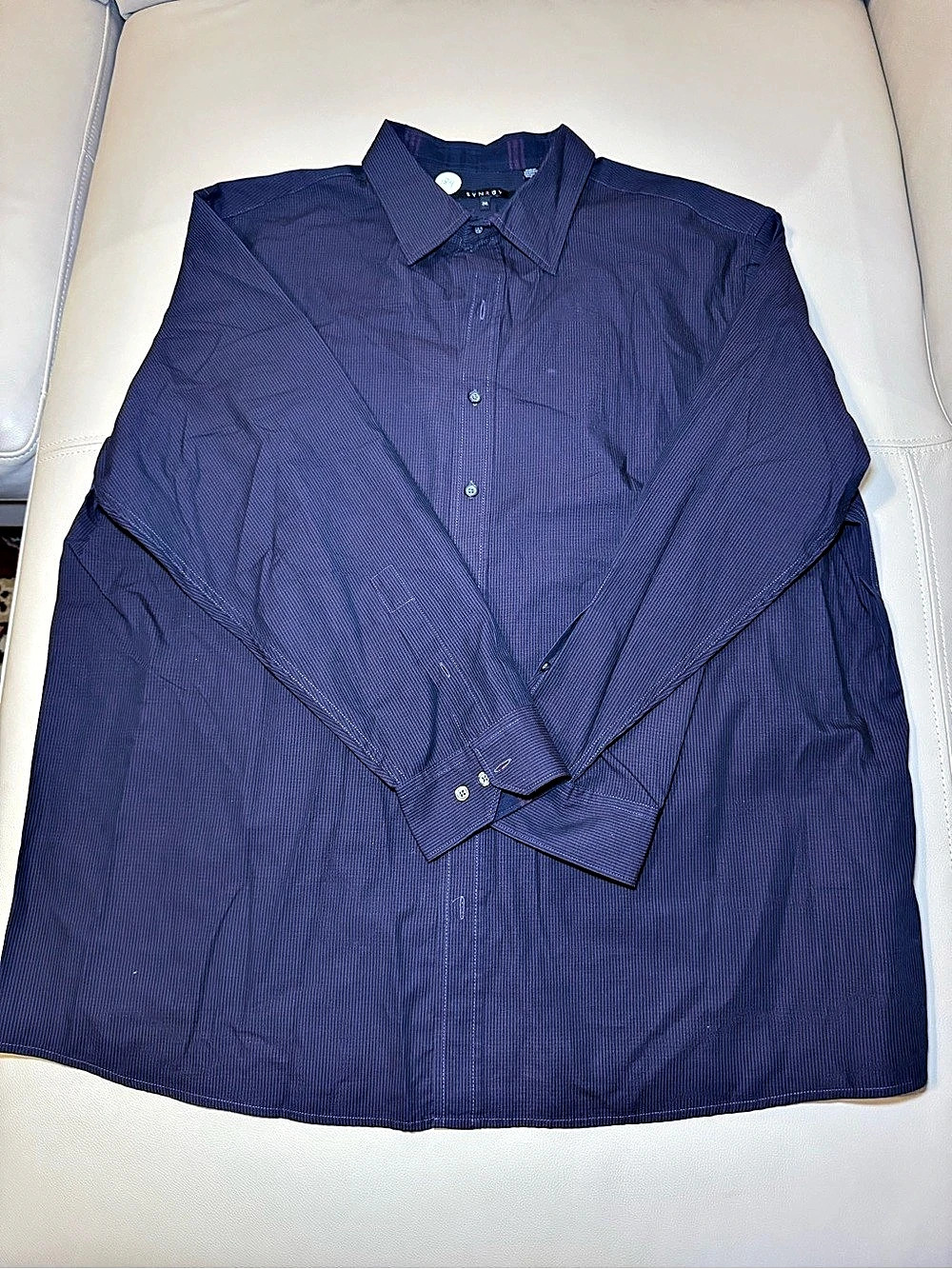 SYNRGY Men's Striped Dress Shirt Purple 2XL Like New